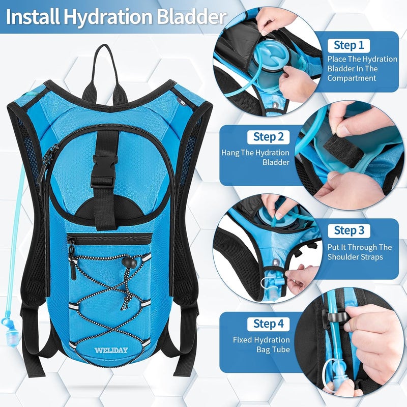 WELIDAY Hydration Backpack with 2L Water Bladder, Lightweight Hydro Pack for Cycling, Running, Hiking, Climbing - Image 4
